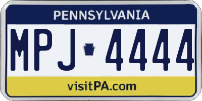 PA license plate MPJ4444