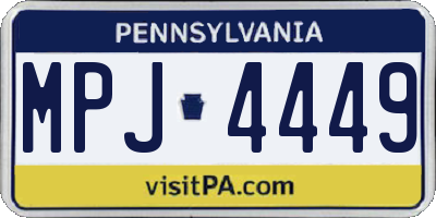 PA license plate MPJ4449