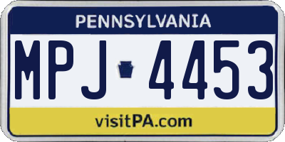 PA license plate MPJ4453