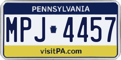 PA license plate MPJ4457