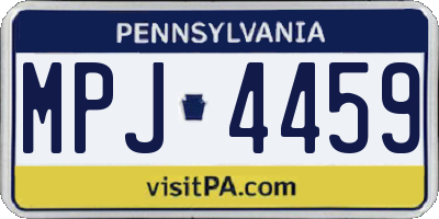 PA license plate MPJ4459