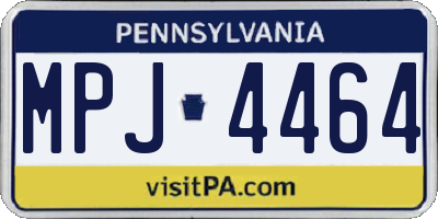 PA license plate MPJ4464