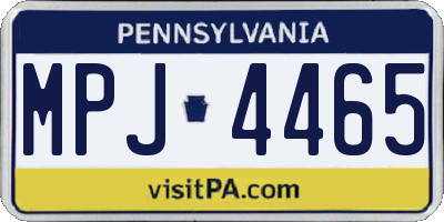 PA license plate MPJ4465