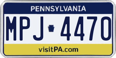 PA license plate MPJ4470