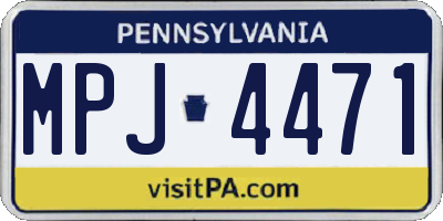 PA license plate MPJ4471