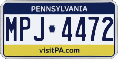 PA license plate MPJ4472