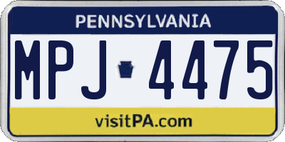 PA license plate MPJ4475