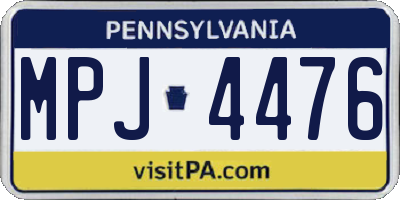 PA license plate MPJ4476