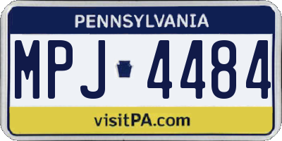 PA license plate MPJ4484