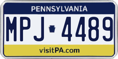 PA license plate MPJ4489