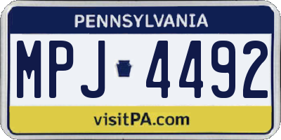 PA license plate MPJ4492