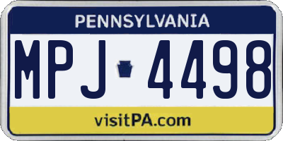 PA license plate MPJ4498