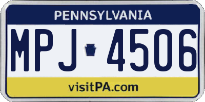 PA license plate MPJ4506