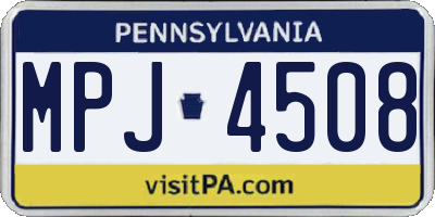 PA license plate MPJ4508