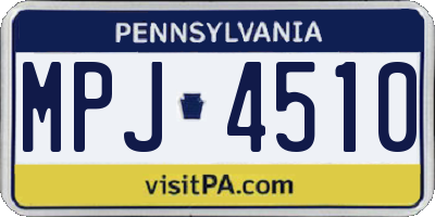 PA license plate MPJ4510