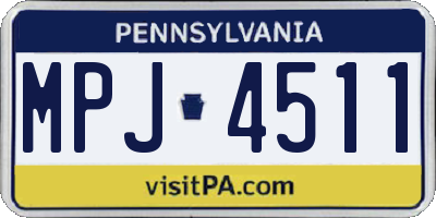 PA license plate MPJ4511