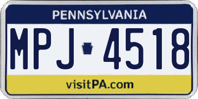 PA license plate MPJ4518