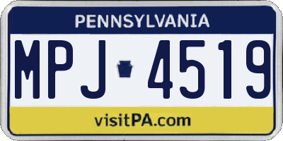 PA license plate MPJ4519