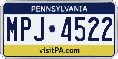 PA license plate MPJ4522