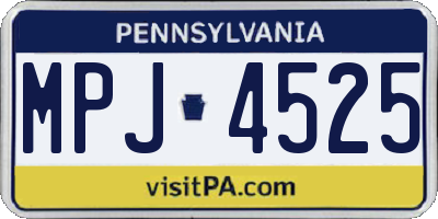 PA license plate MPJ4525