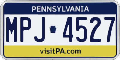 PA license plate MPJ4527
