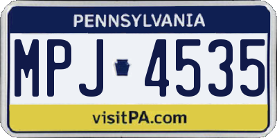 PA license plate MPJ4535