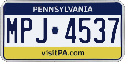 PA license plate MPJ4537
