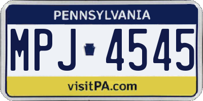PA license plate MPJ4545