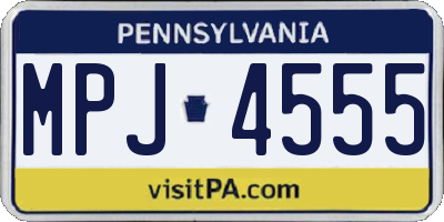 PA license plate MPJ4555