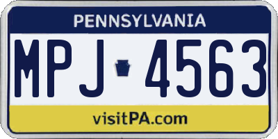 PA license plate MPJ4563
