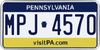 PA license plate MPJ4570