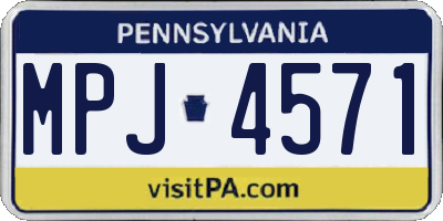 PA license plate MPJ4571