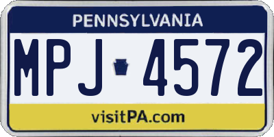 PA license plate MPJ4572