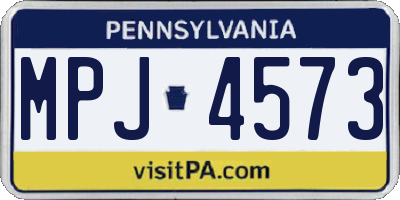 PA license plate MPJ4573