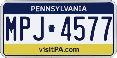PA license plate MPJ4577