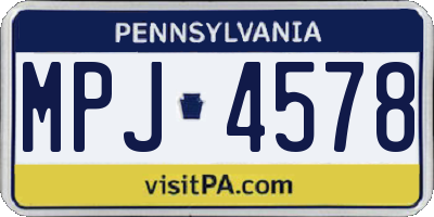 PA license plate MPJ4578