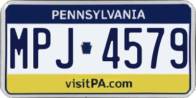 PA license plate MPJ4579