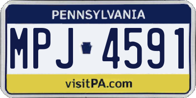 PA license plate MPJ4591