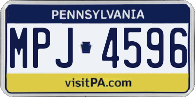 PA license plate MPJ4596