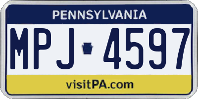 PA license plate MPJ4597