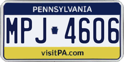 PA license plate MPJ4606