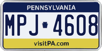 PA license plate MPJ4608