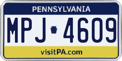 PA license plate MPJ4609