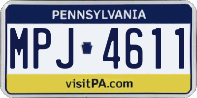 PA license plate MPJ4611