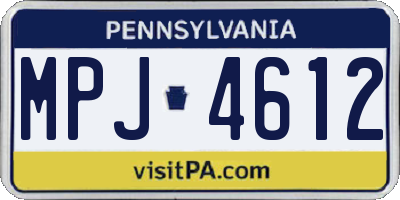 PA license plate MPJ4612