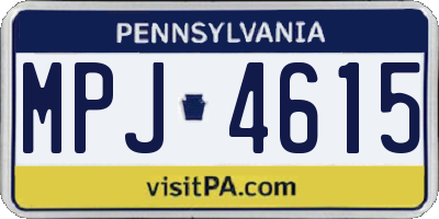 PA license plate MPJ4615