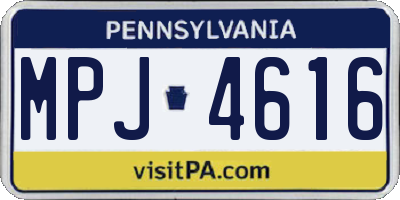 PA license plate MPJ4616