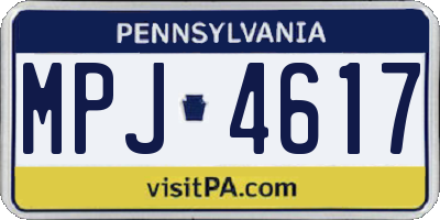 PA license plate MPJ4617