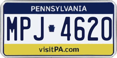 PA license plate MPJ4620