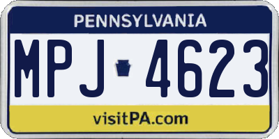 PA license plate MPJ4623